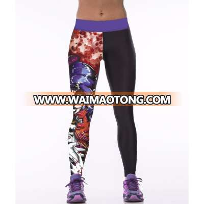 Private label bulk custom made 3d print high waisted workout leggings for women